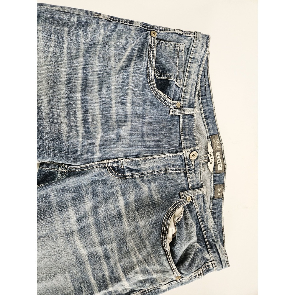 Buckle BKE Jeans Mens 36R Derek Boot Leg Blue Distressed Denim - Picture 6 of 7